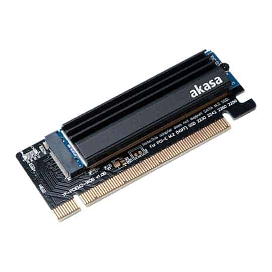 Akasa M.2 SSD to PCIe Adapter Card + Heatsink Cooler